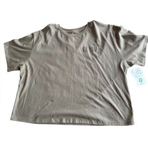 Organic Collective women’s taupe colored loose fit crop top size XL NEW WITH TAG